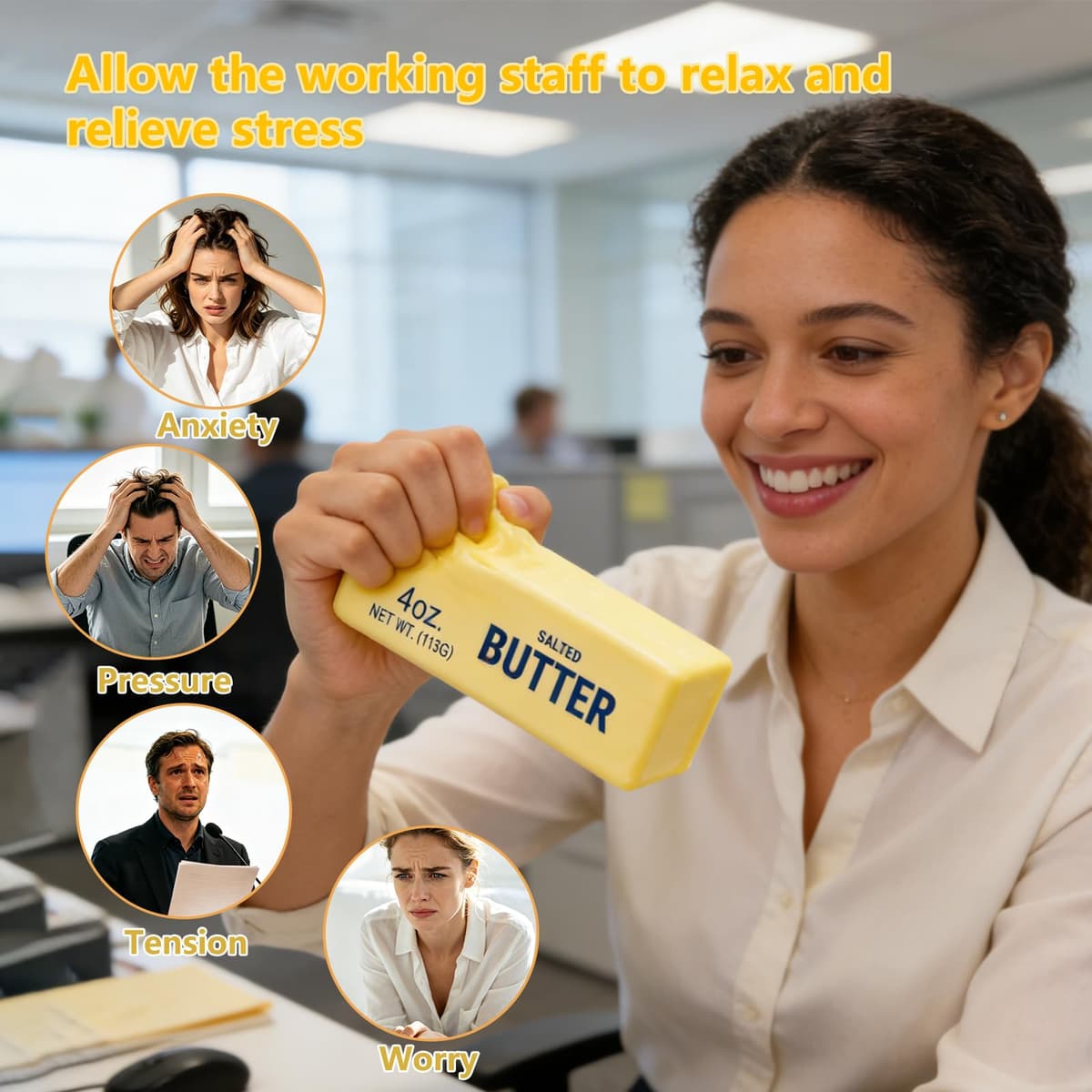 Squishy Butter Stress Relief Toy - Soft & Squeezeable Butter Sensory Fun — view 4