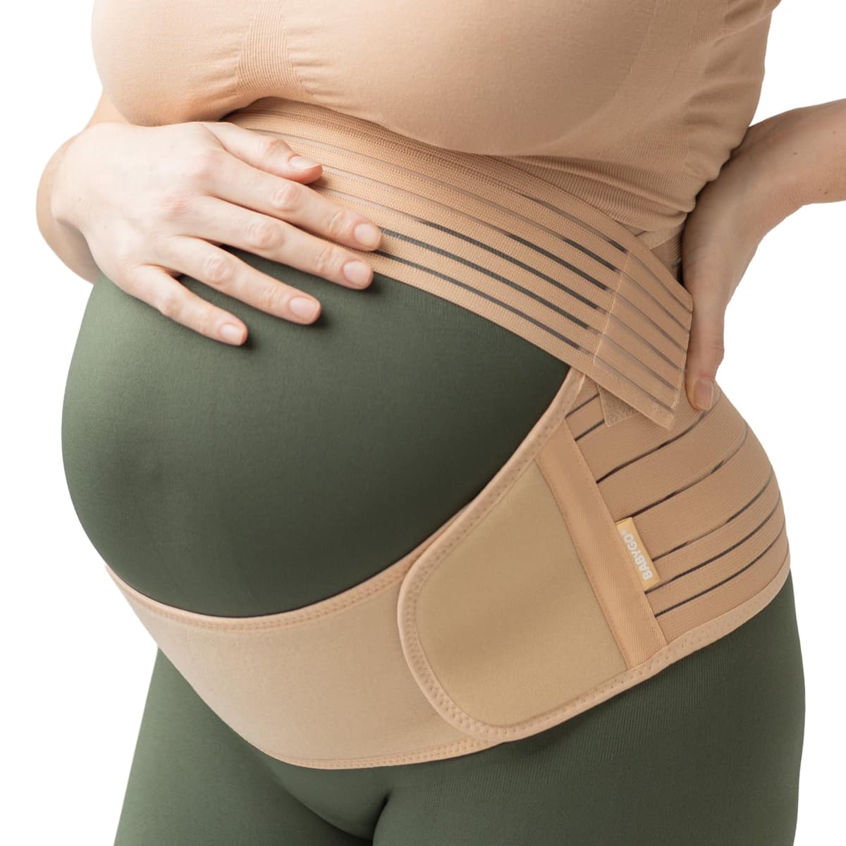 BABYGO® 4 in 1 Pregnancy Support Belt Maternity & Postpartum Band - Relieve Back, Pelvic, Hip Pain, SPD & PGP >> inc 40 Page Pregnancy Book for Birth Preparation, Labour & Recovery L Black — view 12