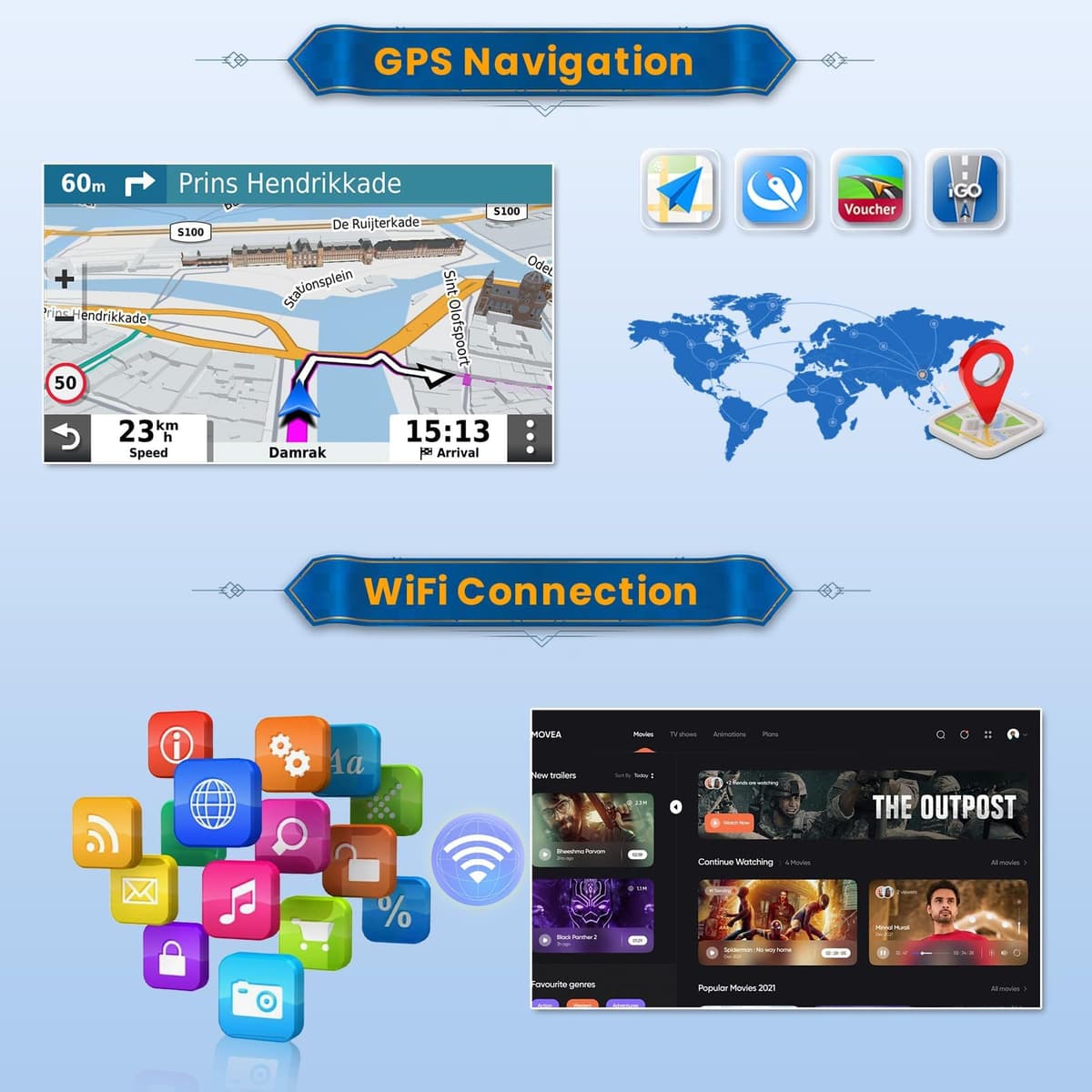 Inefala 2+64G Android 15 CarPlay Radio para Ford Focus 2004-2011, Pantalla Táctil de 9 Pulgadas con Inalámbrico CarPlay y Android Auto, Soporte Navegación GPS Mirror Link Bluetooth RDS AHD Wi-Fi DSP — view 5