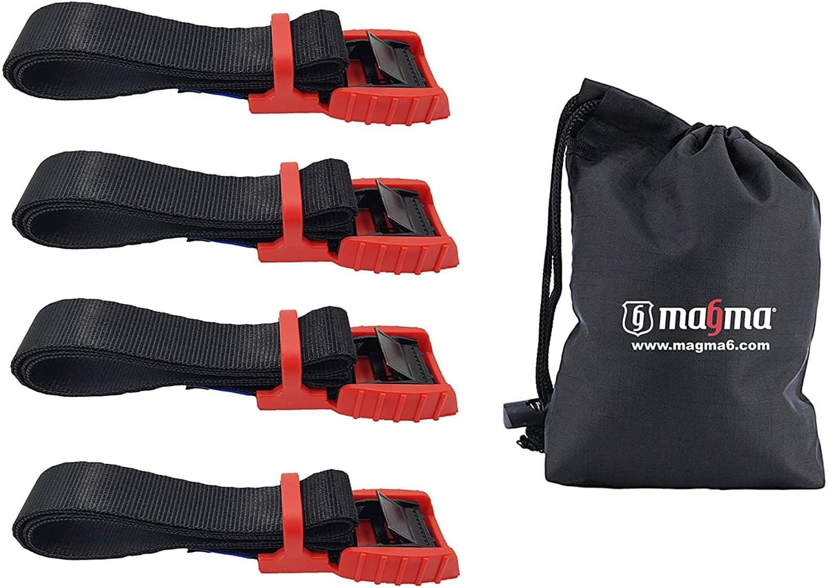 MAGMA Pack 2 Cinchas de Amarre de 3m | Correas para Baca Coche y Portabicicletas. Surf, Bici, Kayak, Moto | Hebilla -Trinquete con Protección de Goma para no rayar | Carga Segura - SWL: 250kgf Rojo — view 11