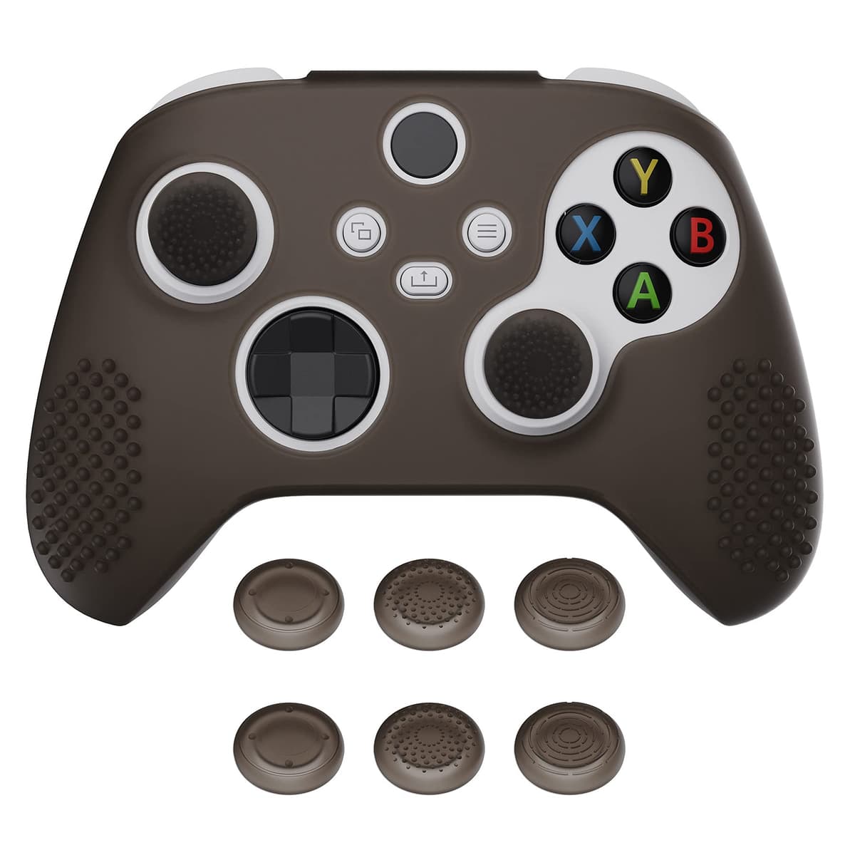 eXtremeRate PlayVital Funda de Silicona para Xbox Series X/S, Carcasa Antideslizante con 6 Thumb Grips, Protector Ergonómico, Accesorios para Xbox Series X/S - 3D Tachonado (Oscuro Gris Negro) — view 15