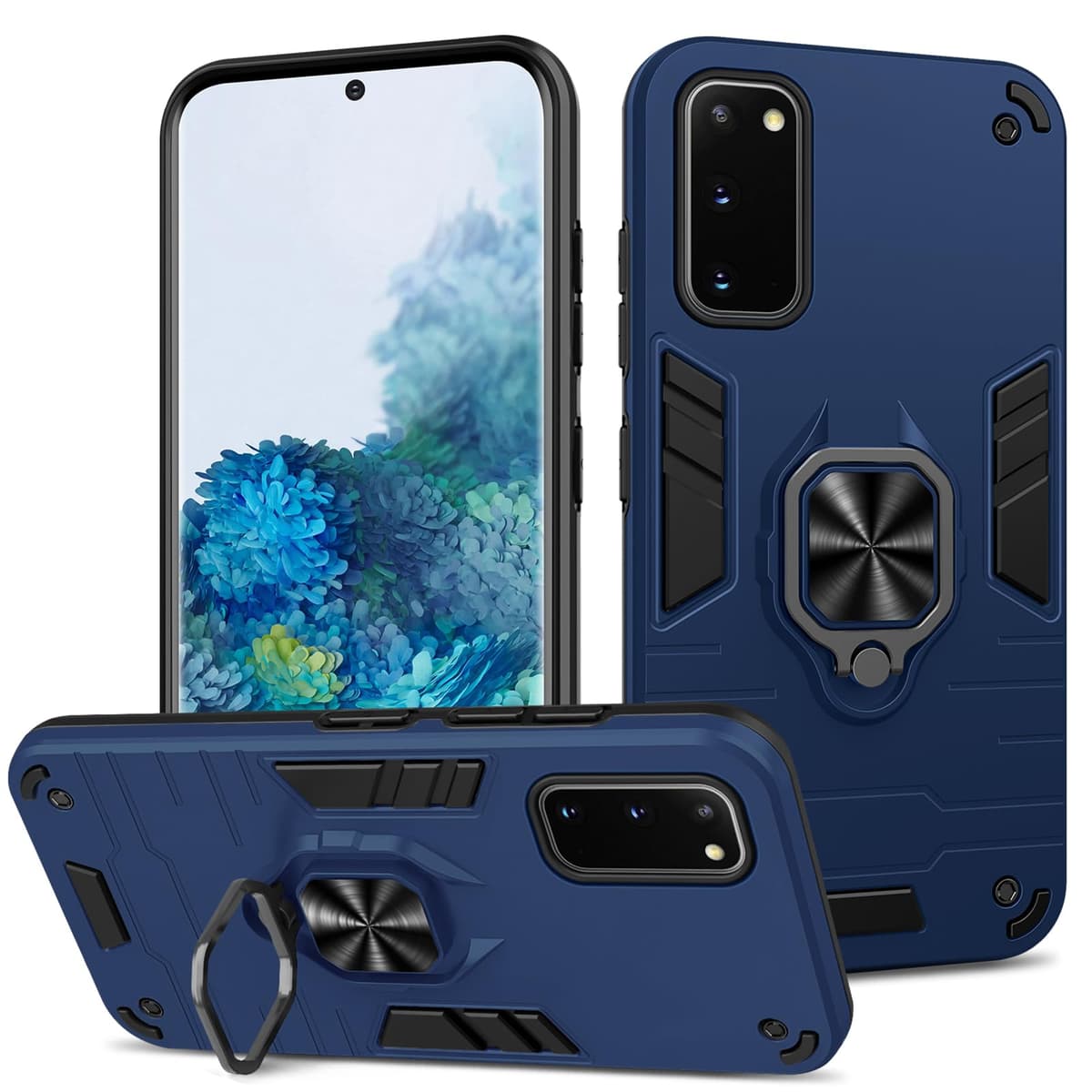 Funda para CMF Phone 2 Pro, Carcasa Antigolpes con Soporte anular metálico, Case Protectora de Grado Militar, Negro — view 240