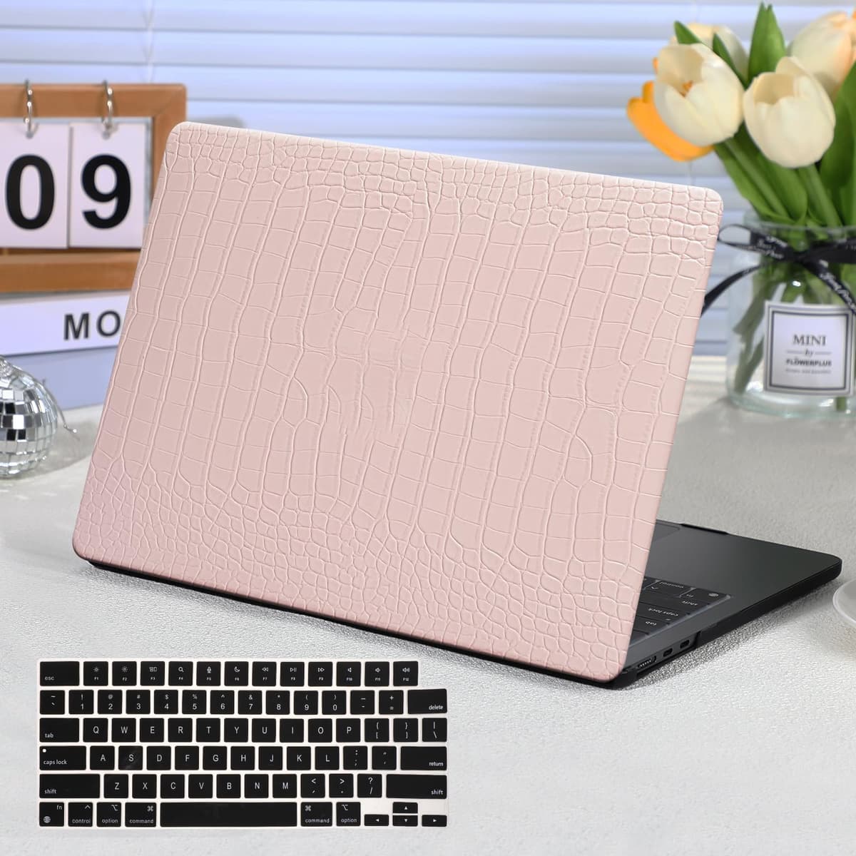 for MacBook Air 13.6 inch Case 2022 2023 2024 2025 Release M4 A3240 M3 A3113 M2 A2681 with Touch ID, Plastic Laptop Hard Shell Case & Keyboard Cover for M4 M3 M2 MacBook Air 13.6,Black Marble — view 17