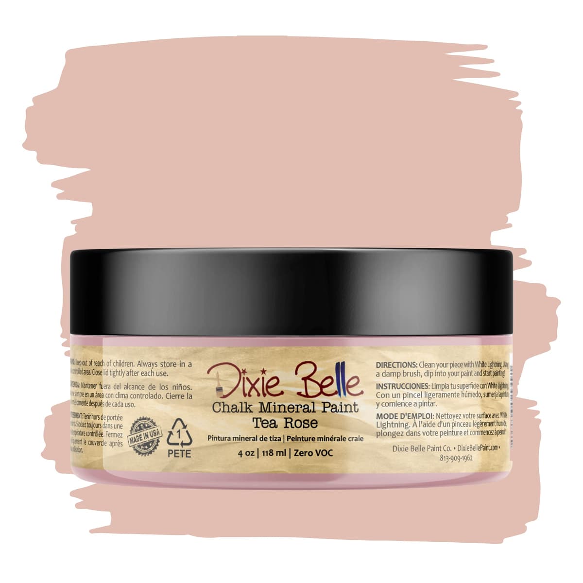 Dixie Belle Paint Company Chalk Finish Furniture Paint - Caviar (32oz) - Matte Black Chic Chalk Mineral DIY Furniture Paint — view 359