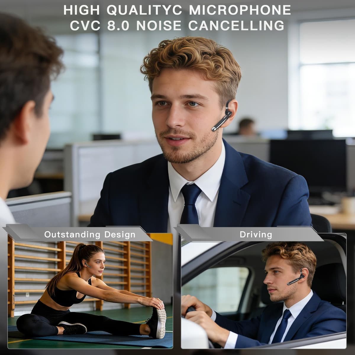 Single Wireless Earbud, Ultra Long Standby Bluetooth Headphone with Large Capacity Charging Box, Built-in CVC8.0 Noise Reduction, — view 2
