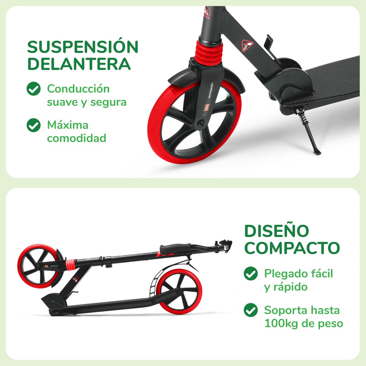 Sawyer Bikes - Patinete Ajustable con Suspensión - Niños +10 Años y Adultos — view 3