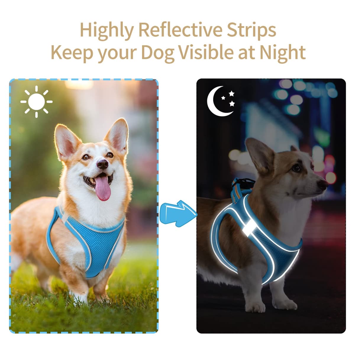 HEELE Arnes Perro Pequeño con Lineas Reflecantes Arnés Perro Antitirones Ajustable Suave Acolchado Cómodo para Viajar Pasear con Mascota, Flores Nanranja, S — view 52