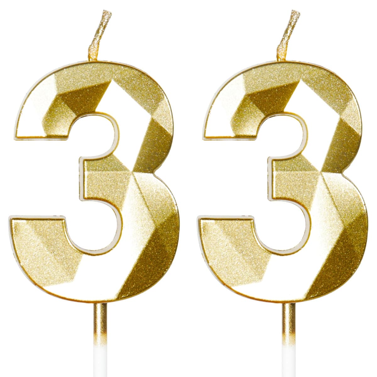 Yiran 50th Birthday Candles, Gold Number 50 Happy Birthday Candles, Cake Topper Decorations for Birthday Party, Wedding Anniversary Celebration Supply — view 181