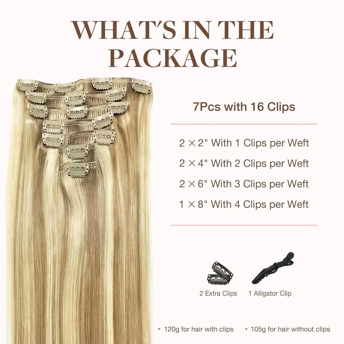 GOO GOO Clip in Hair Extensions Human Hair, 18inch 150g 9Pcs, #2 Dark Brown, Hair extensions for women, Human Hair Extensions Clip in — view 163