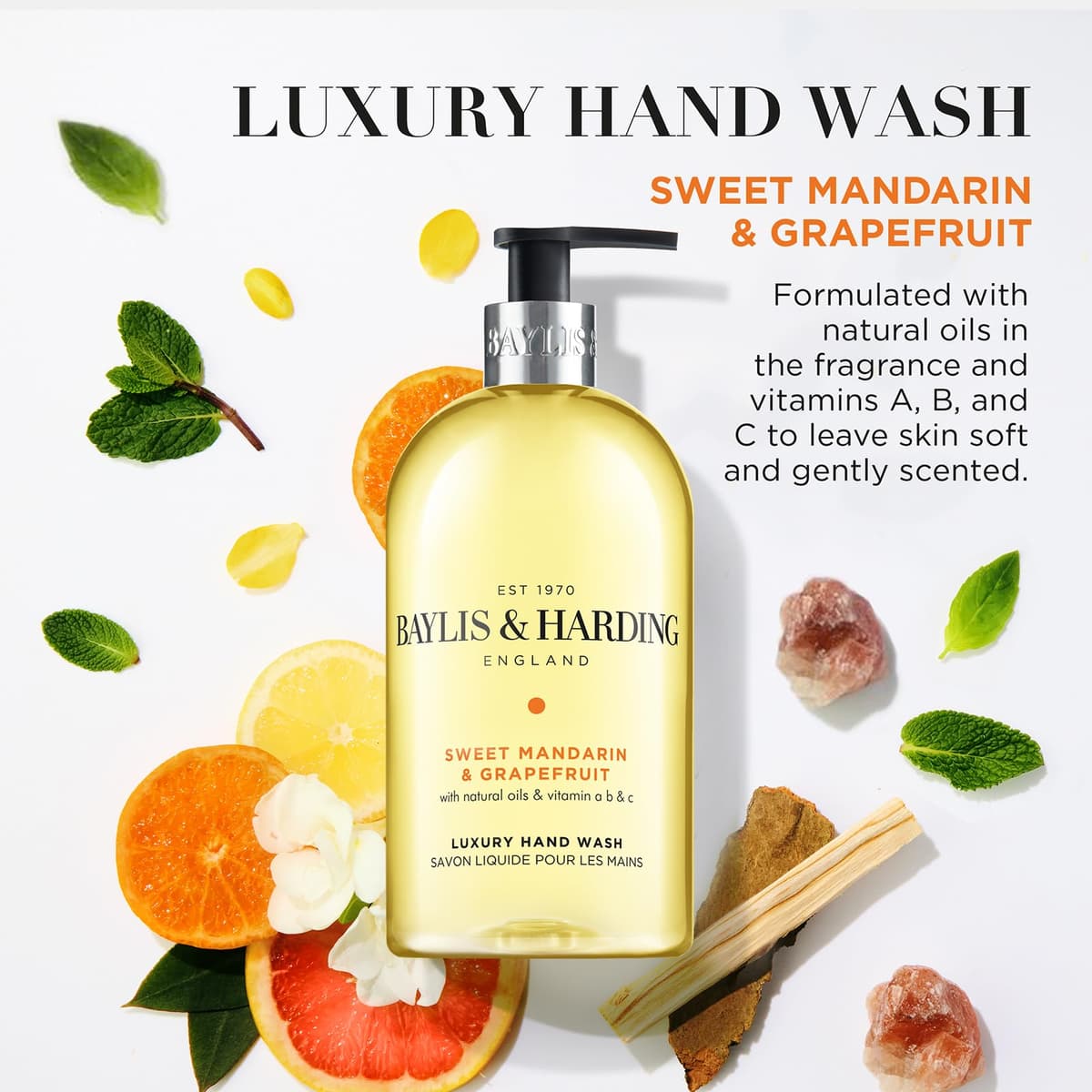 Baylis & Harding Sweet Mandarin and Grapefruit Hand Wash, 500 ml (Pack of 3) - Vegan Friendly — view 4