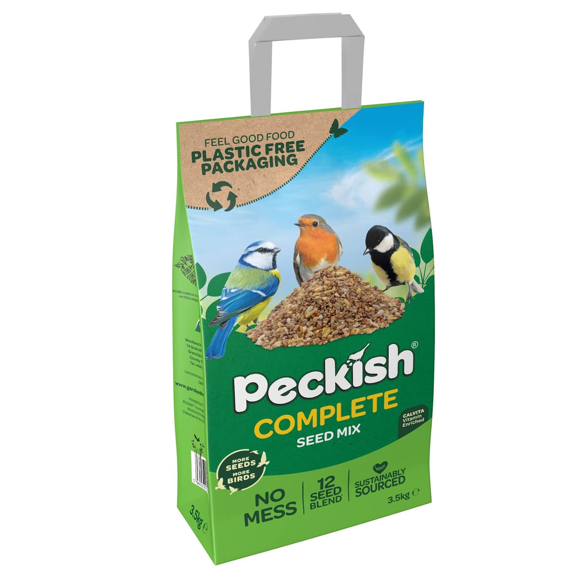 Peckish 60051333 Complete Seed and Nut Mix for Wild Birds, Green,3.5kg — view 2