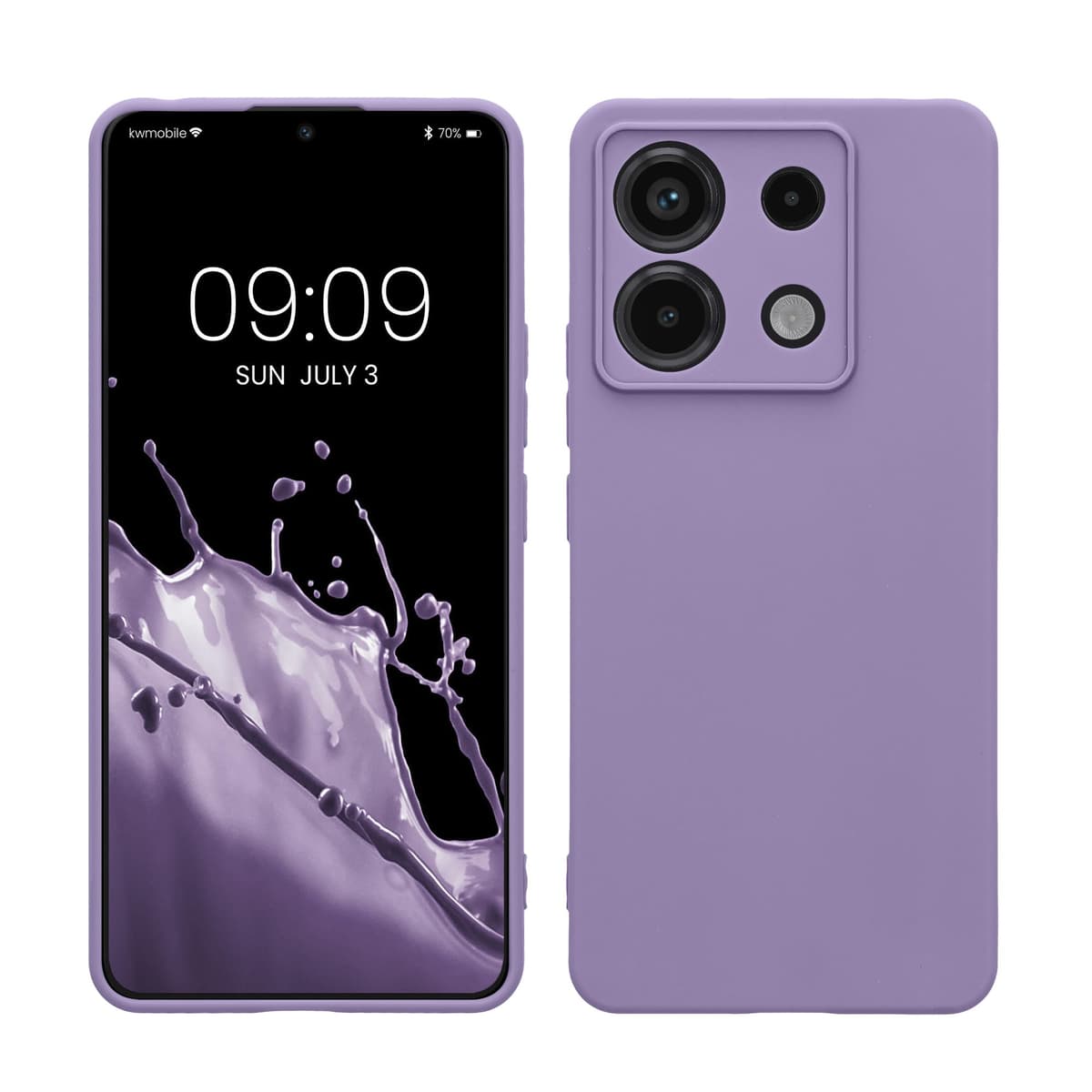 kwmobile Carcasa Compatible con Xiaomi Redmi Note 14 Pro 5G / Poco X7 Funda - Funda Ultrafina de TPU con Bordes elevados - Lavanda Metalizado — view 99
