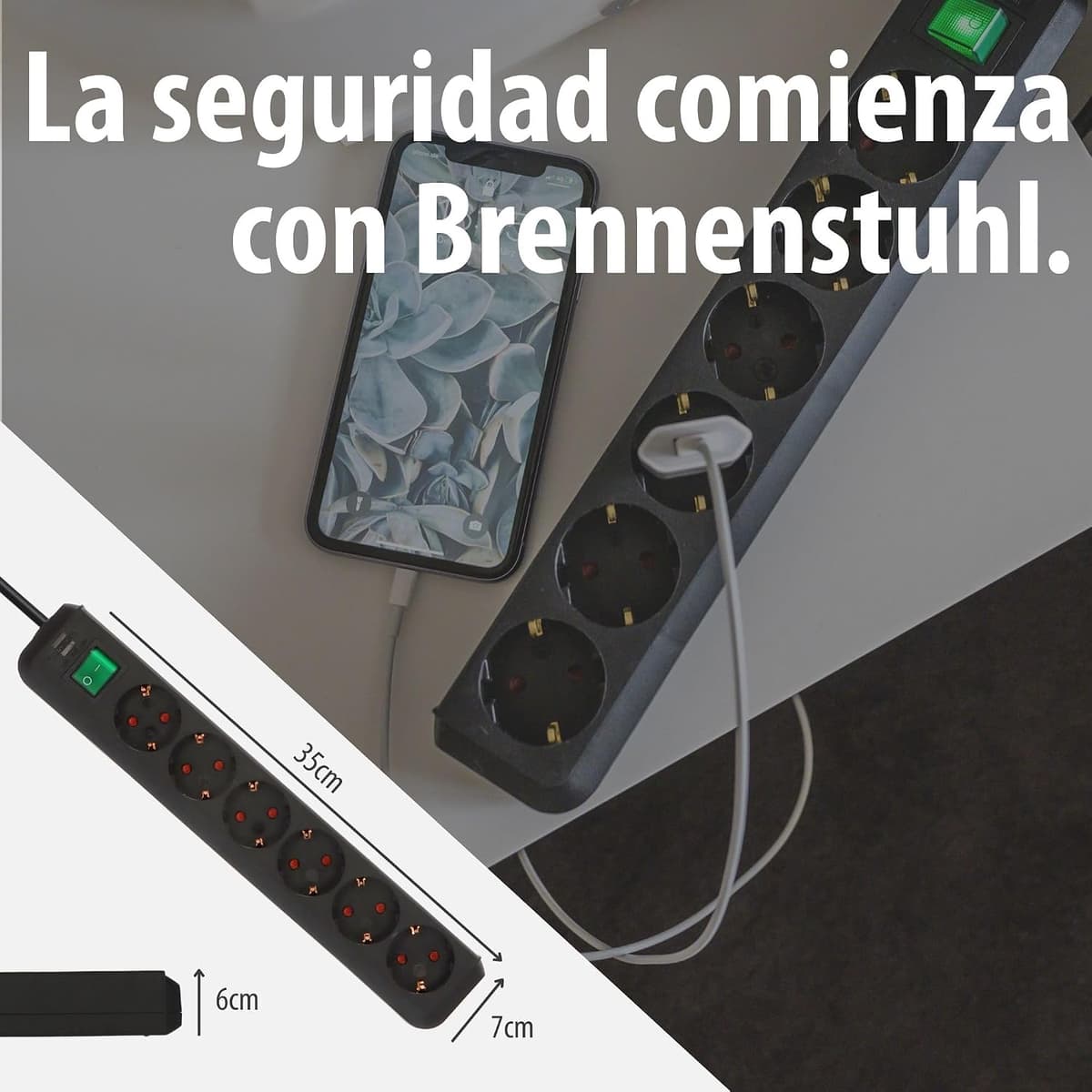 Brennenstuhl Set Eco-Line de 2 Unidades, Regleta de 6 Tomas (múltiples Tomas con Contacto de protección, Mayor protección con — view 5
