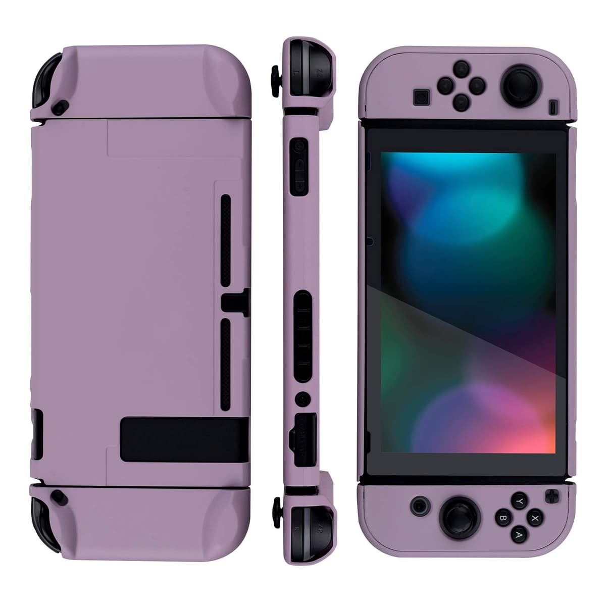 eXtremeRate PlayVital Funda para Nintendo Switch Carcasa Estuche Acoplable Protector Tacto Suave Case de Joycons Protectora Duradera Cover Cáscara para Control Switch Joycon Consola(Violeta Grisáceo) — view 6