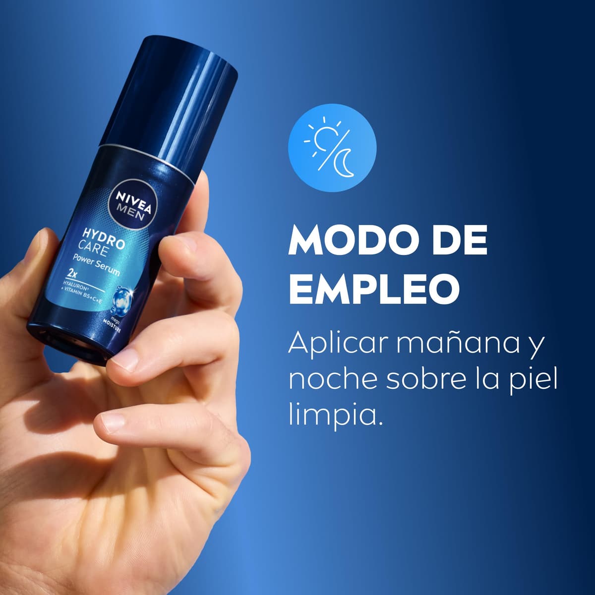 NIVEA MEN HydroCare Power Serum 30 ml - Sérum de Hidratación Intensa con Efecto Prolongado 72h - Protege de la Sequedad - Con Macro y Micro Ácido Hialurónico, Vitaminas B5, C y E - Todo Tipo de Piel — view 4