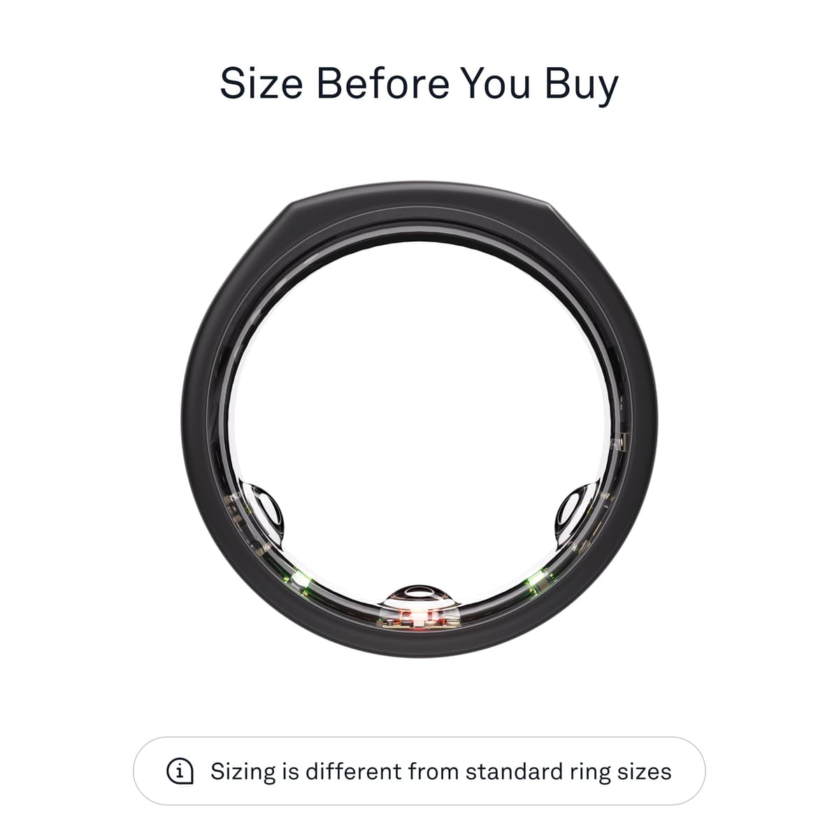 Oura Gen3 Heritage Smart Ring - Size 6, Stealth | Sleep, Heart Rate and Fitness Tracking Wearable - Up to 7 Day Battery Life - iOS/Android Compatible - Size First with Oura Sizing Kit — view 2
