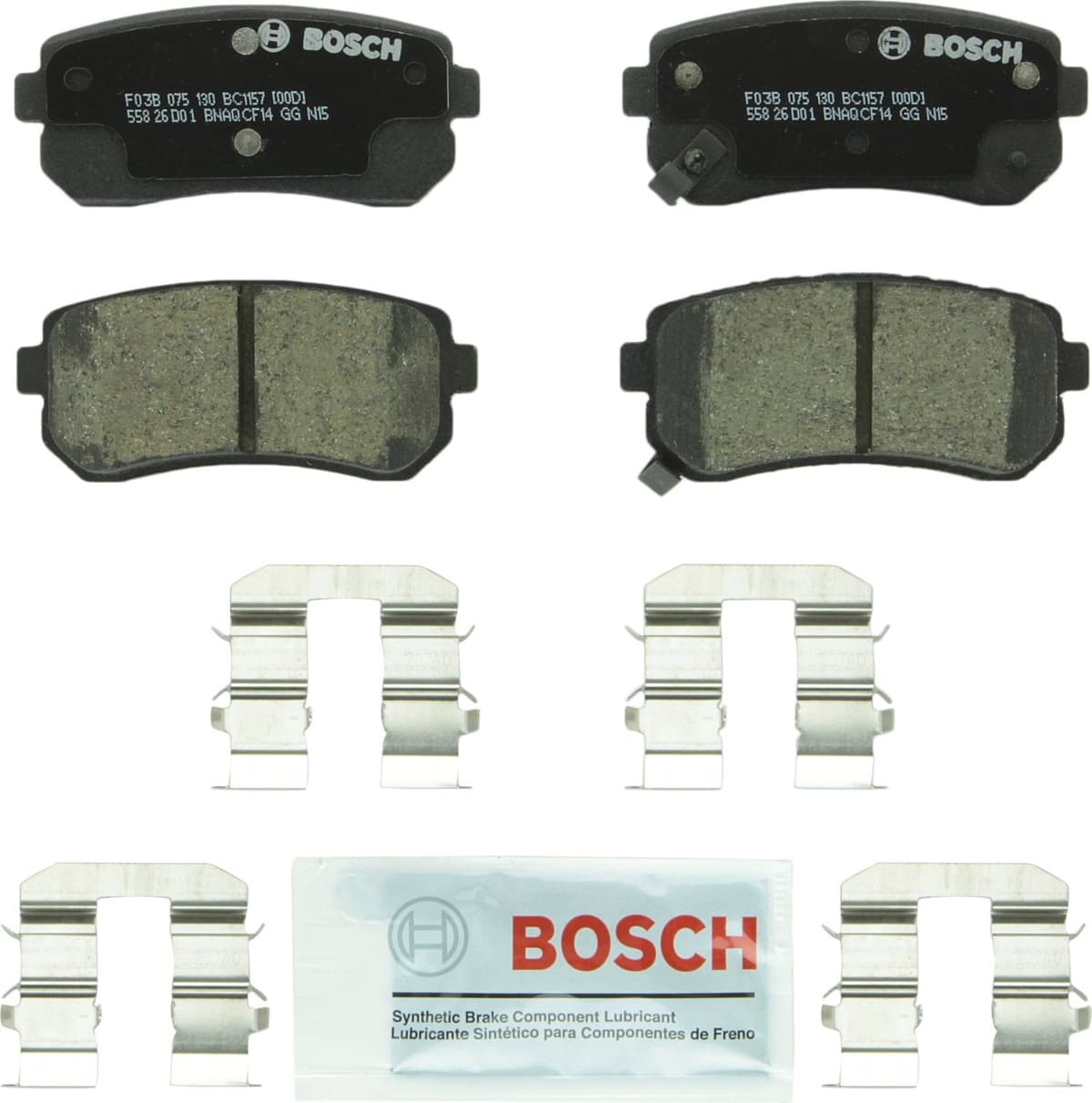 Bosch BC914 QuietCast Premium Ceramic Disc Brake Pad Set For: Acura ILX; Honda Accord, Civic, CR-V, Element, Fit, Front — view 81