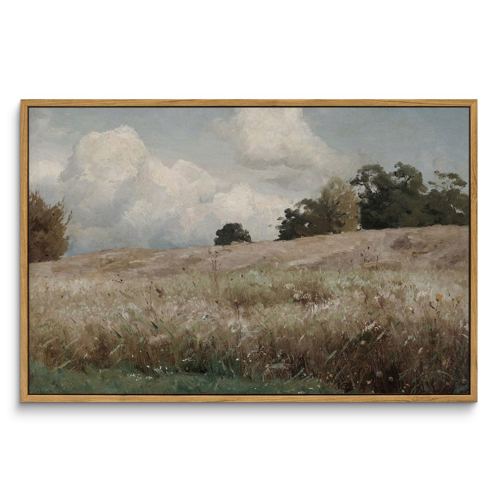 InSimSea Framed Canvas Wall Art, Meadow with Flowers Painting, Landscape for Living Room, Bedroom, Home, Bathroom Decor, 8x10 — view 225