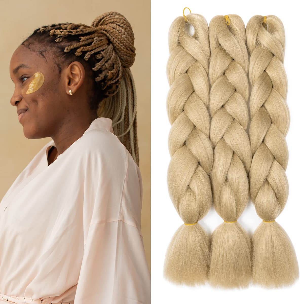 60cm Extensiones de Pelo Trenzas Africanas Castaño Oscuro Extensiones para Trenzas Africanas 1 pcs 100g Kanekalon Pelo para Trenzas Africanas Sintetico Extensiones de Trenzado Cabello Braiding — view 87