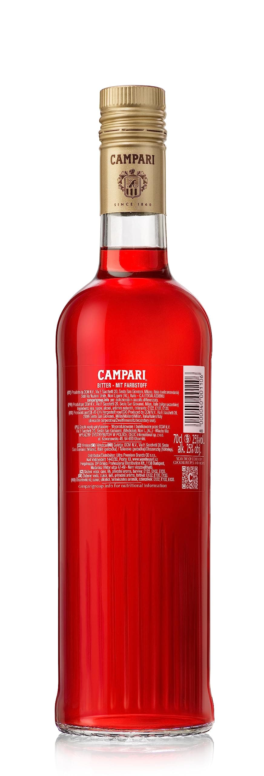 Campari 70cl, 25% ABV Bitter Aperitif - The Heart of the Negroni — view 2