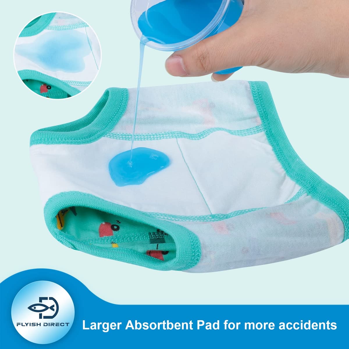 FLYISH DIRECT Training Pants Boys, Potty Training Pants 100% Cotton Toilet Baby Training Underwear, 4 Packs — view 2