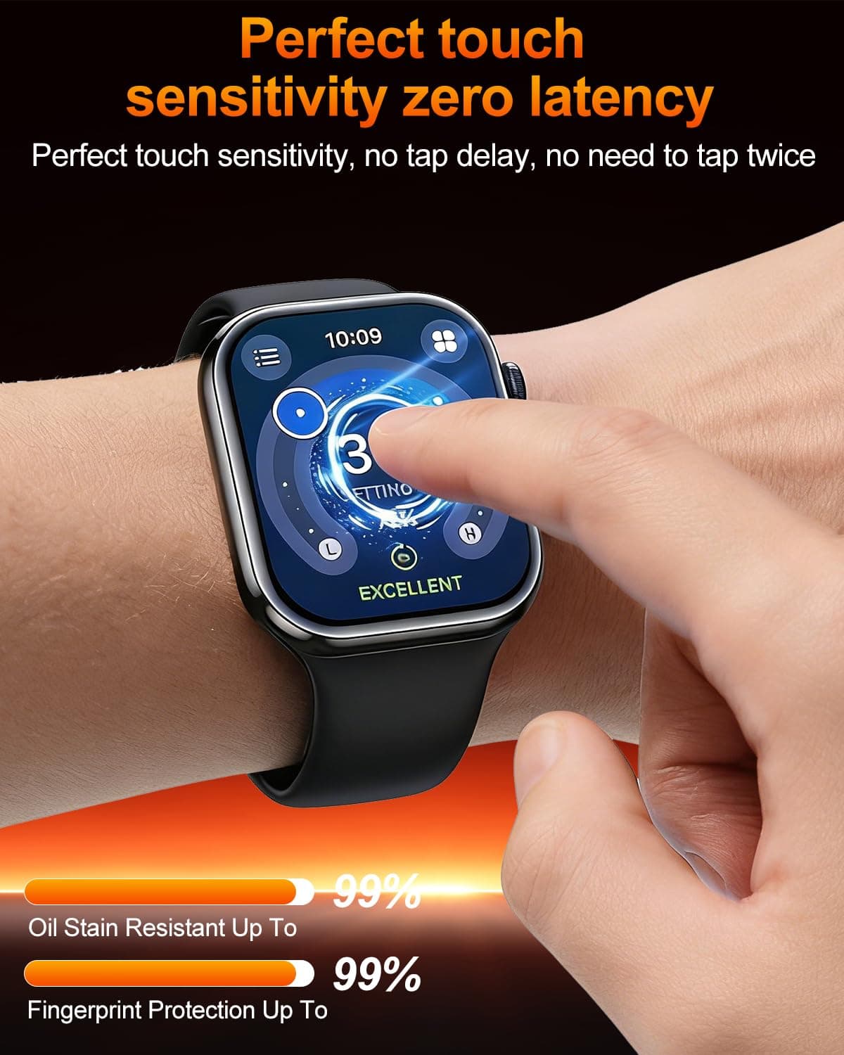 3 Pack for Apple WatchSeries SE3/SE2/SE/6/5/4 44 mm Screen Protector,HD Transparent, Anti Scratch, Bubble Free [Automatic Align Tech] Self-Healing Flexible EPU Film for iWatch SE3/SE2/SE/6/5/4 — view 4