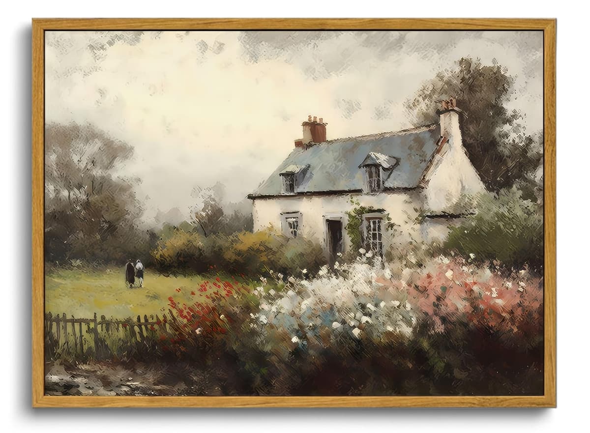 OIQArtOIQ Framed Canvas Wall Art,Vintage Decor,Landscape Nature Country Wildflower Paintings Farmhouse Pictures Modern Artwork Rustic Fall Flower Prints Cottagecore Office Living Room Bedroom Bathroom — view 65