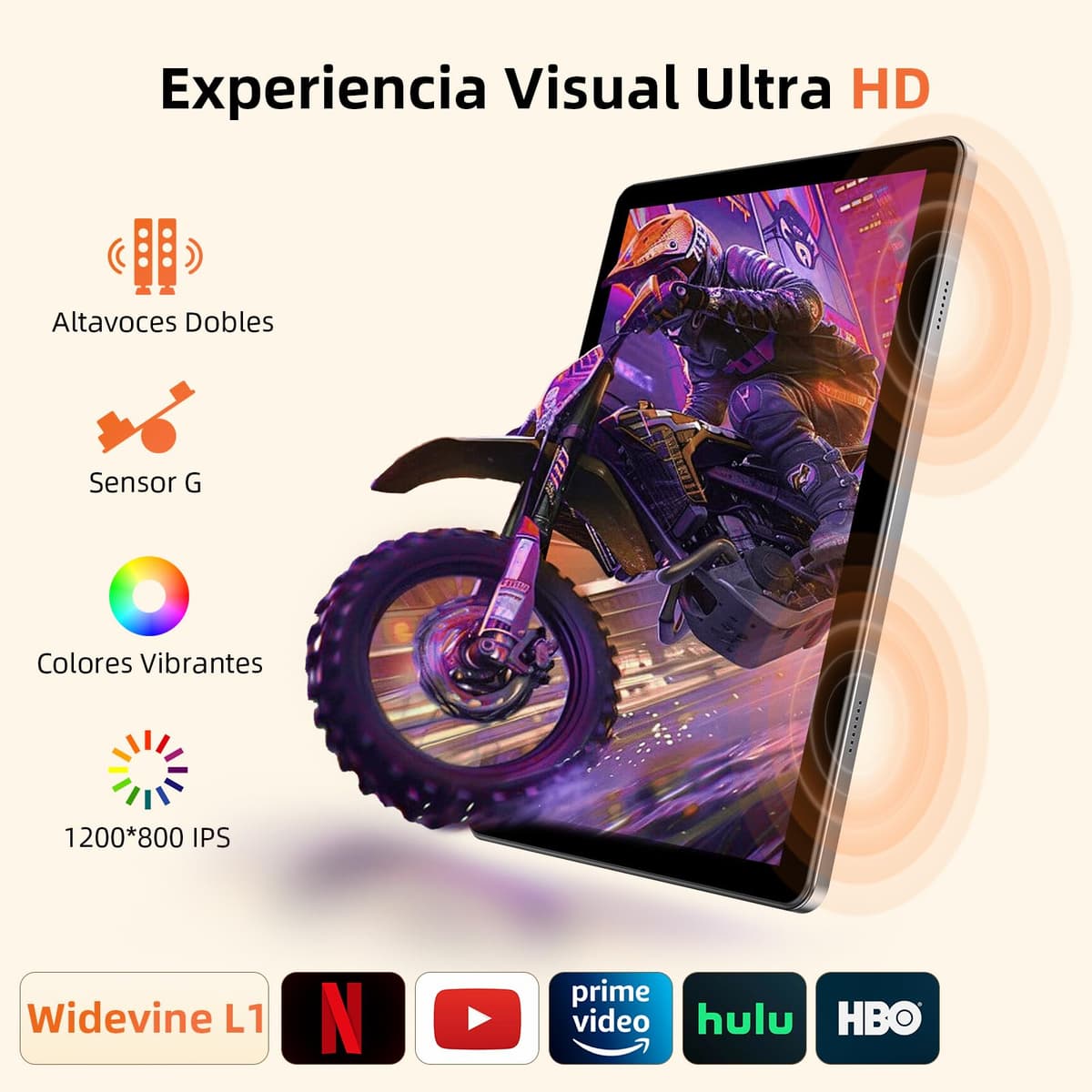 Tablet 10 Pulgadas, Tableta Android 15 con Funda, Unisoc T30 Quad-Core, 18 GB RAM + 128 GB ROM + 1 TB TF, Pantalla HD IPS 1280x800, Cámara Dual 5MP + 8MP, 6000 mAh, WiFi 6, BT 5.0, Widevine L1 (K302) — view 5