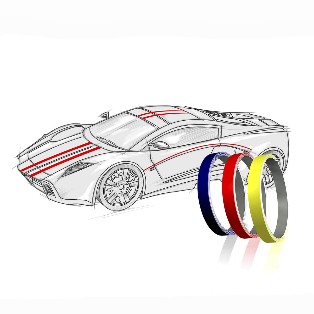 Finest Folia 10 Metres Matt Decorative Strips Car Truck Motorcycle Boat Model Making Crafts DIY Decorative Strips Side Strips Adhesive Strips Self-Adhesive (Gold Matt, 10 mm Width) — view 7