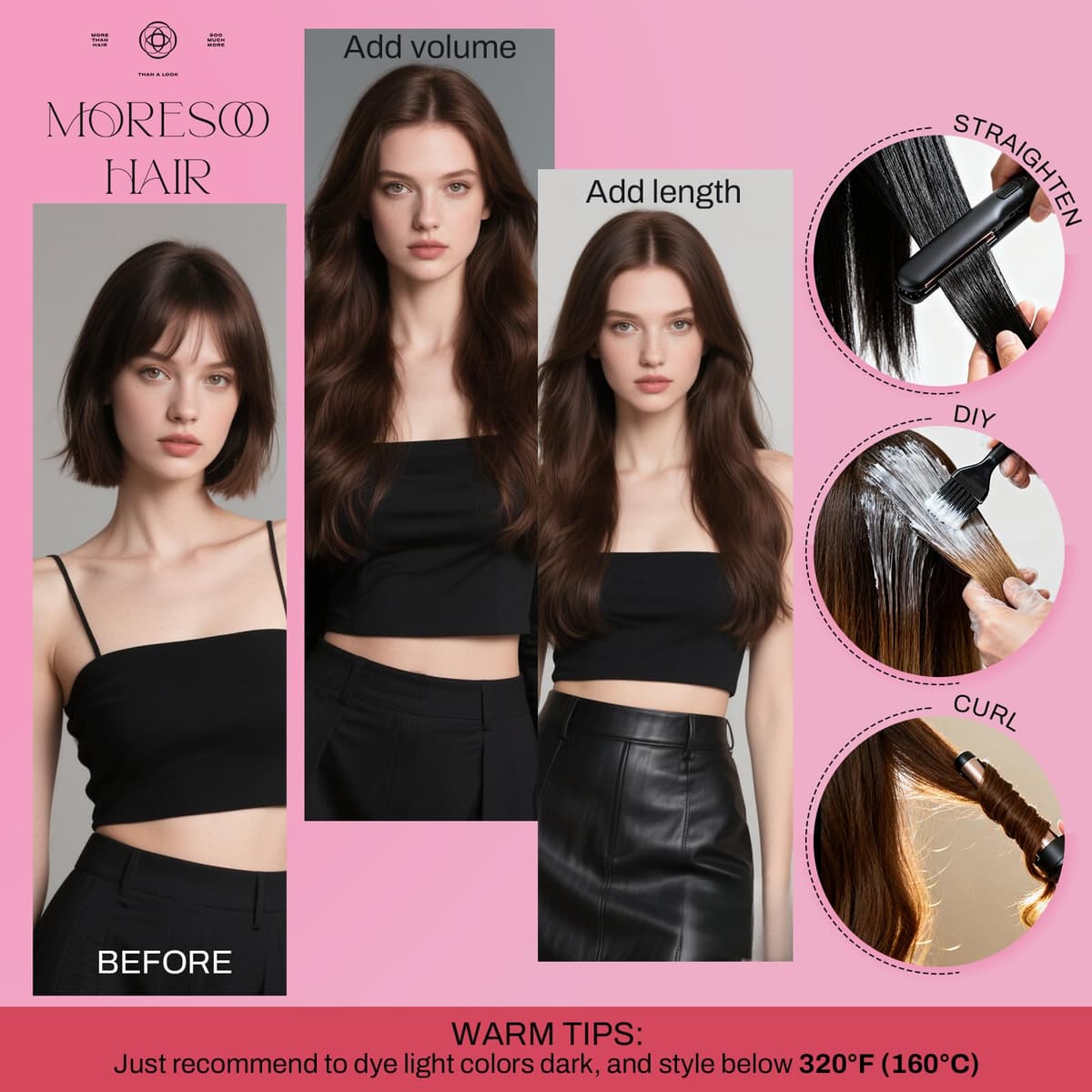 Moresoo Tape in Human Hair Extensions 20 Inch Highlight 50g/20pcs Tape in Hair Extensions Human Hair Ash Blonde with Platinum Blonde #P18/613 — view 6