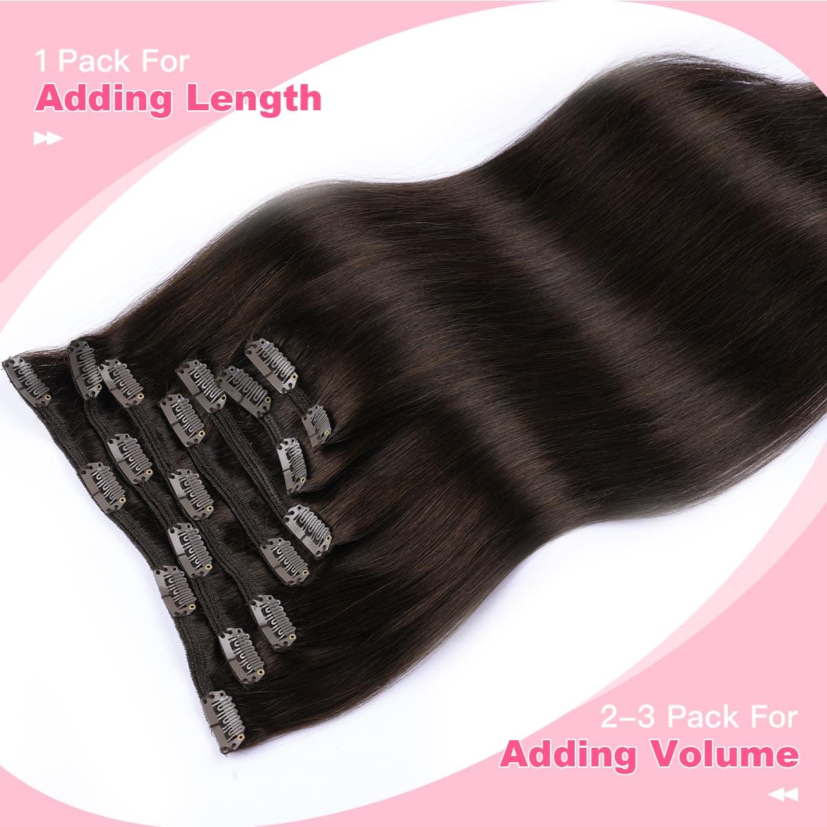 SURNEL Extensiones Clip Pelo Natural 100g 35cm 6 Piezas Castaño Chocolate Extensiones De Clip De Humano Real Extensiones Pelo Natural Remy (C#4-35cm) — view 81