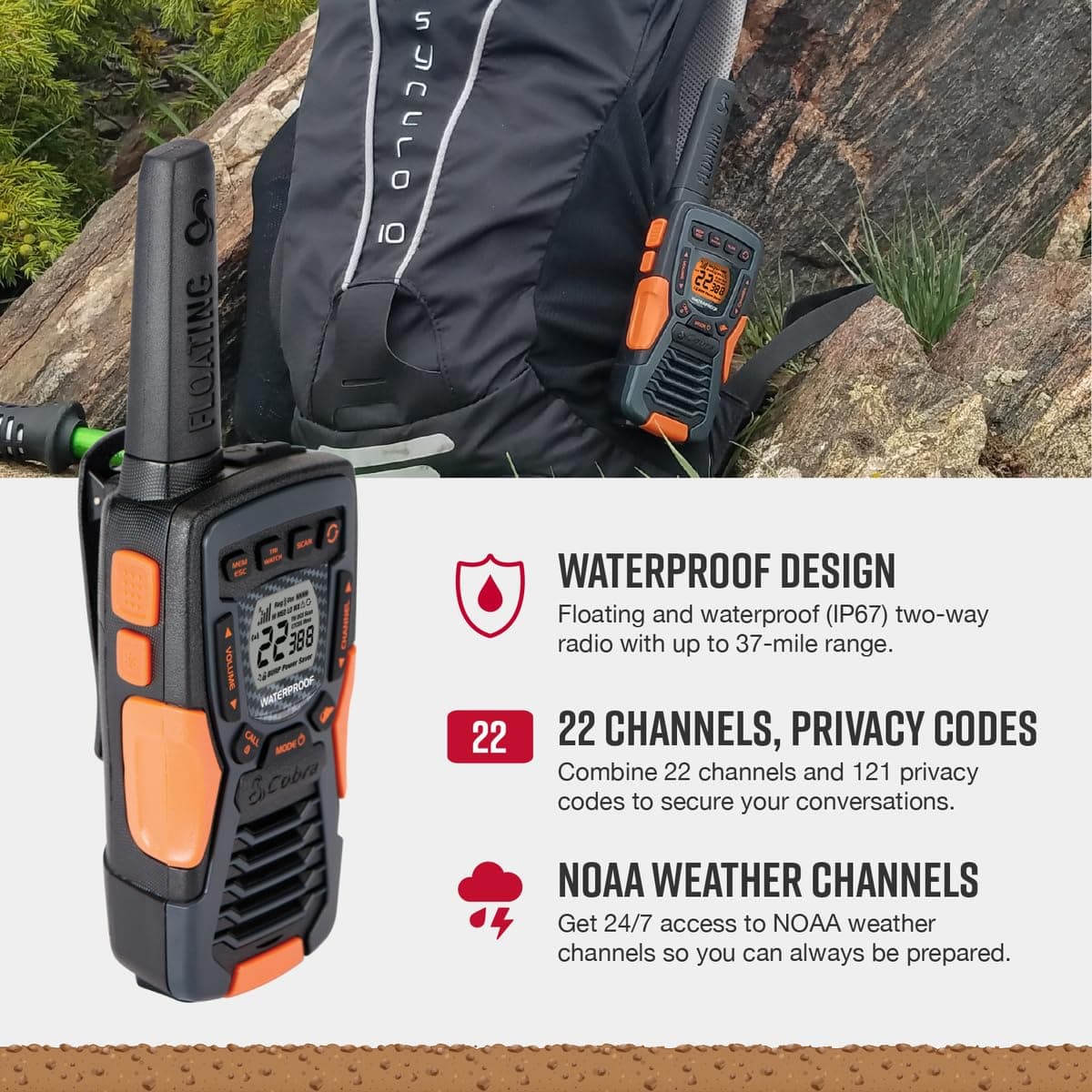 Cobra ACXT1035R FLT Walkie Talkie — view 3