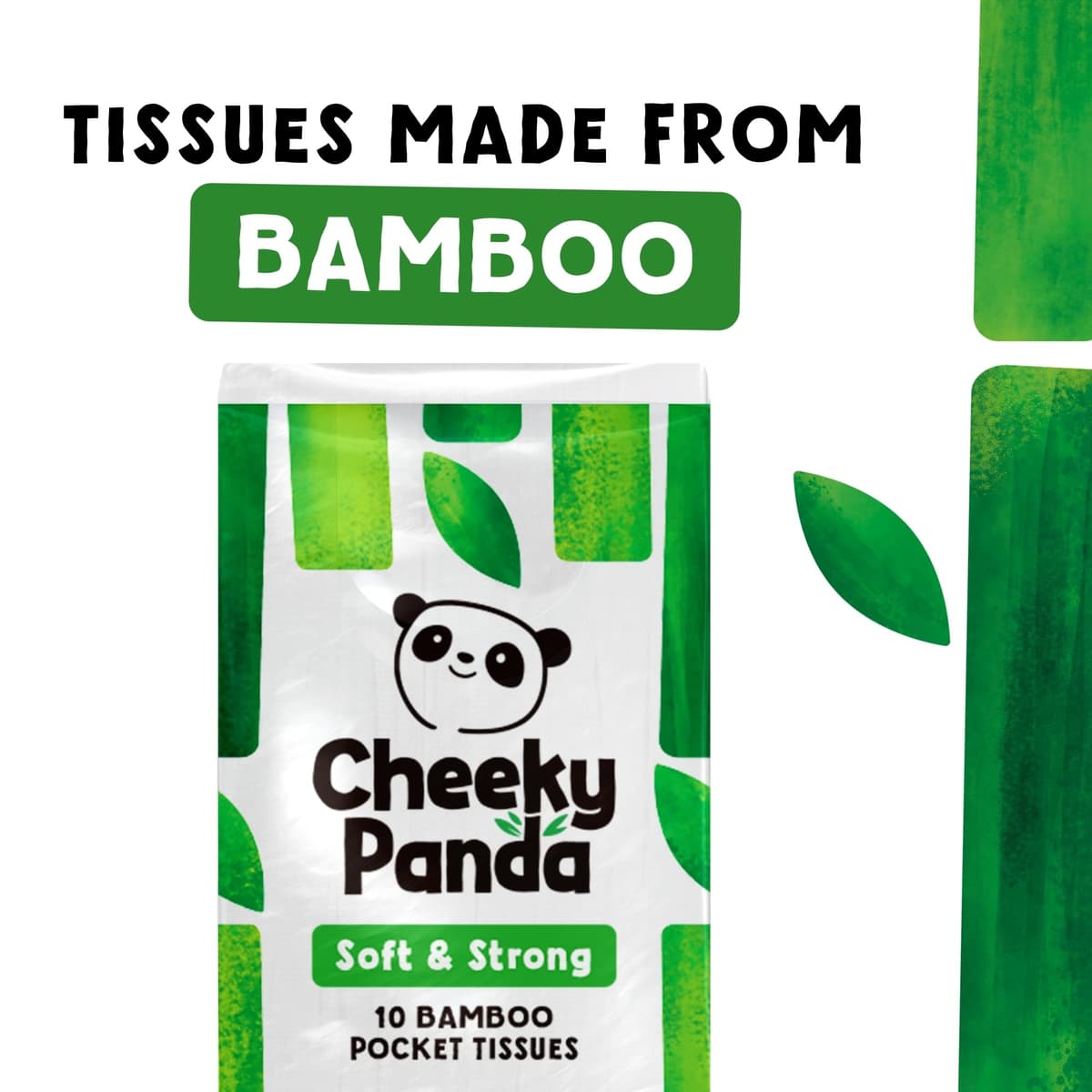 The Cheeky Panda Bamboo Pocket Tissues, 8 Pack of 10 Hypoallergenic Tissues, Ultra Soft, 3-Ply, White, Travel Size — view 5