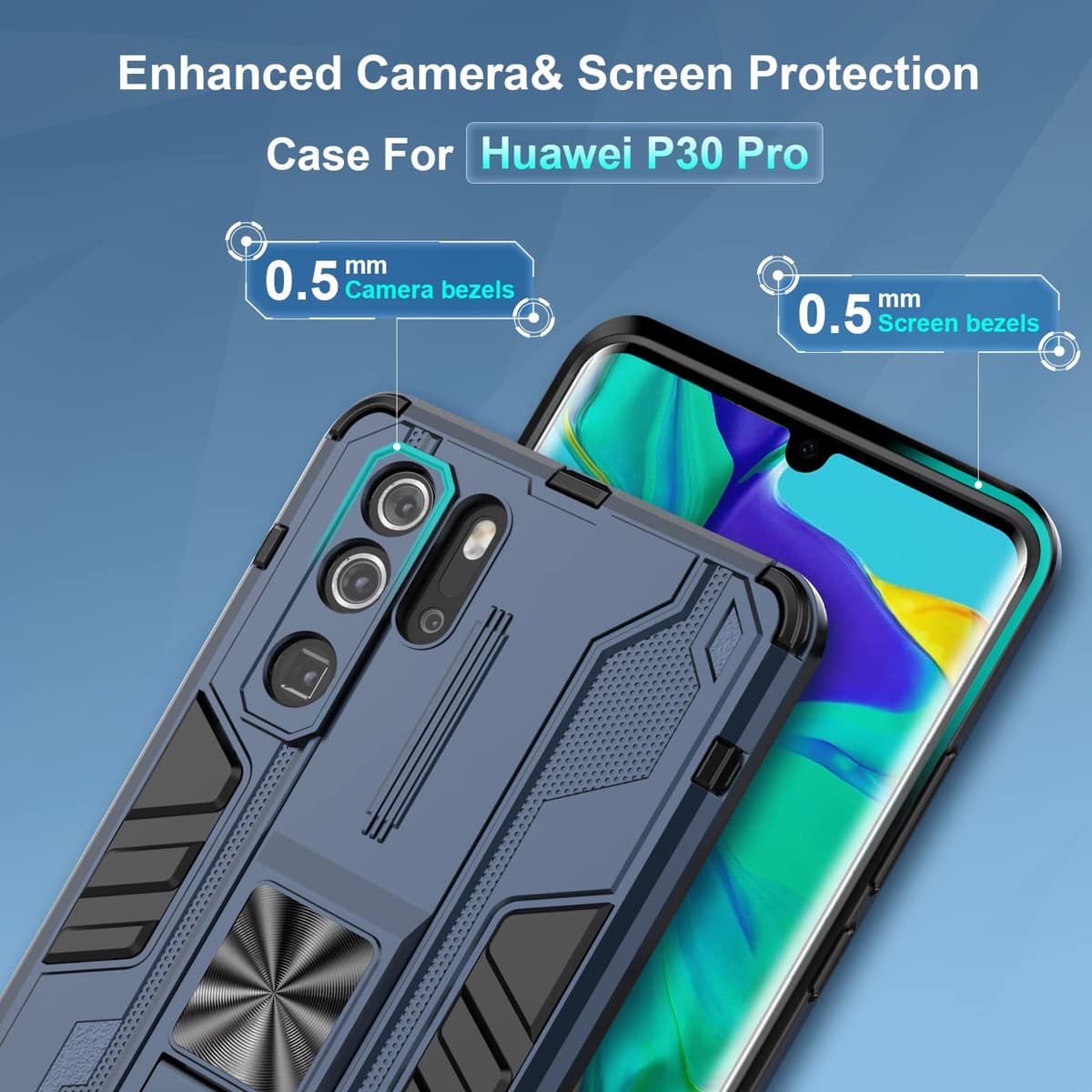 Funda para CMF Phone 2 Pro, Carcasa Antigolpes con Soporte anular metálico, Case Protectora de Grado Militar, Negro — view 501