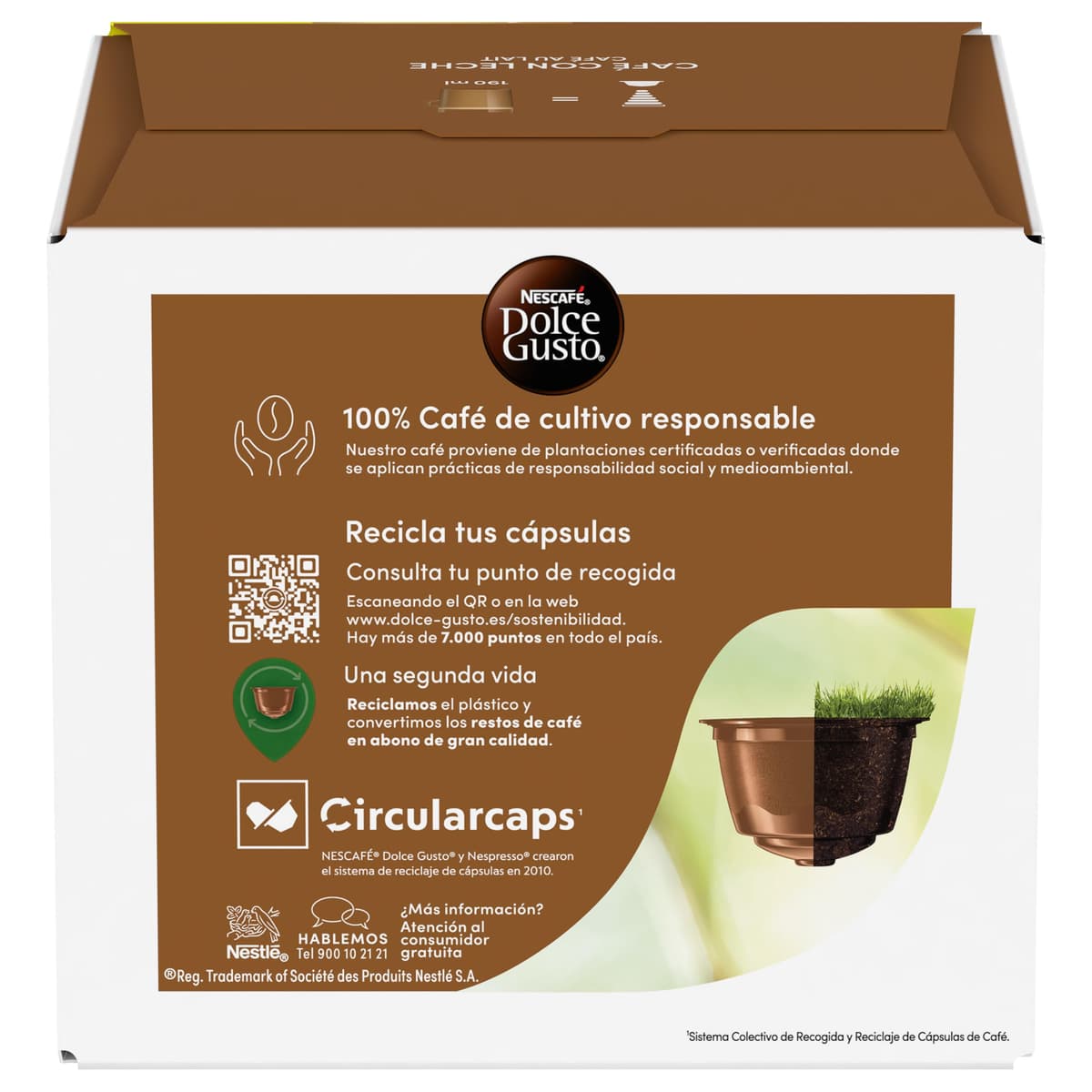 NESCAFÉ Dolce Gusto Café con Leche - Cápsulas de Café, 90 Cápsulas (3 x 30) - Intensidad 7 - Originales para cafeteras Dolce Gusto — view 4