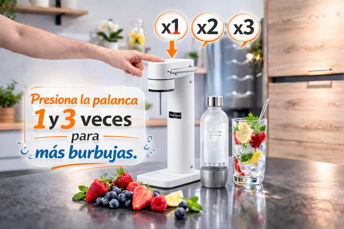 Gasificadora de Agua y zumos Fizz Club Fusion para Preparar Refrescos Saludables, Blanco mate — view 5