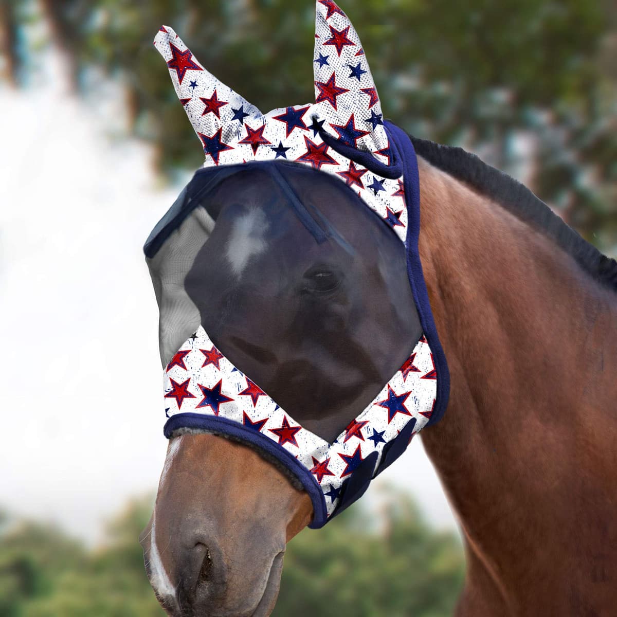 Harrison Howard CareMaster Máscara de Mosca de Caballo Estándar con Orejas Protección UV para Caballo-Pino Conos (XL) — view 5