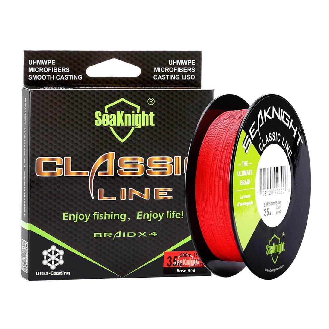 SeaKnight Classic sedal Trenzado Pesca 4 Hilos 300M/500M Liso Linea de Pesca de la Carpa, Pesca en el mar 6-50LB — view 13