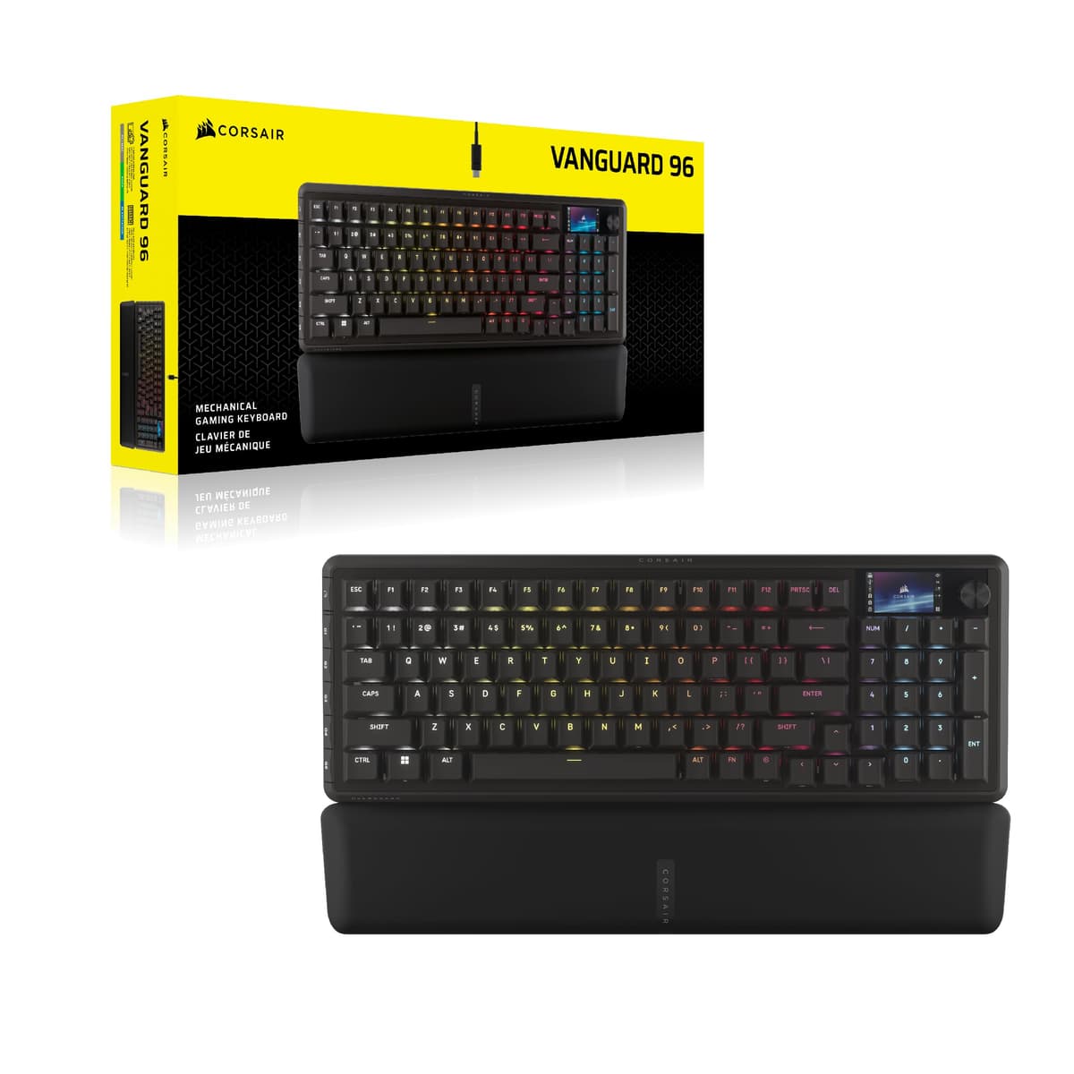 Corsair VANGUARD 96 Wired Mechanical Gaming Keyboard – 96% Layout, MLX Plasma Linear Switches, 8000Hz Polling, LCD Display, Virtual Stream Deck, G-Keys, SOCD Flashtap, QWERTY UK – Black — view 13