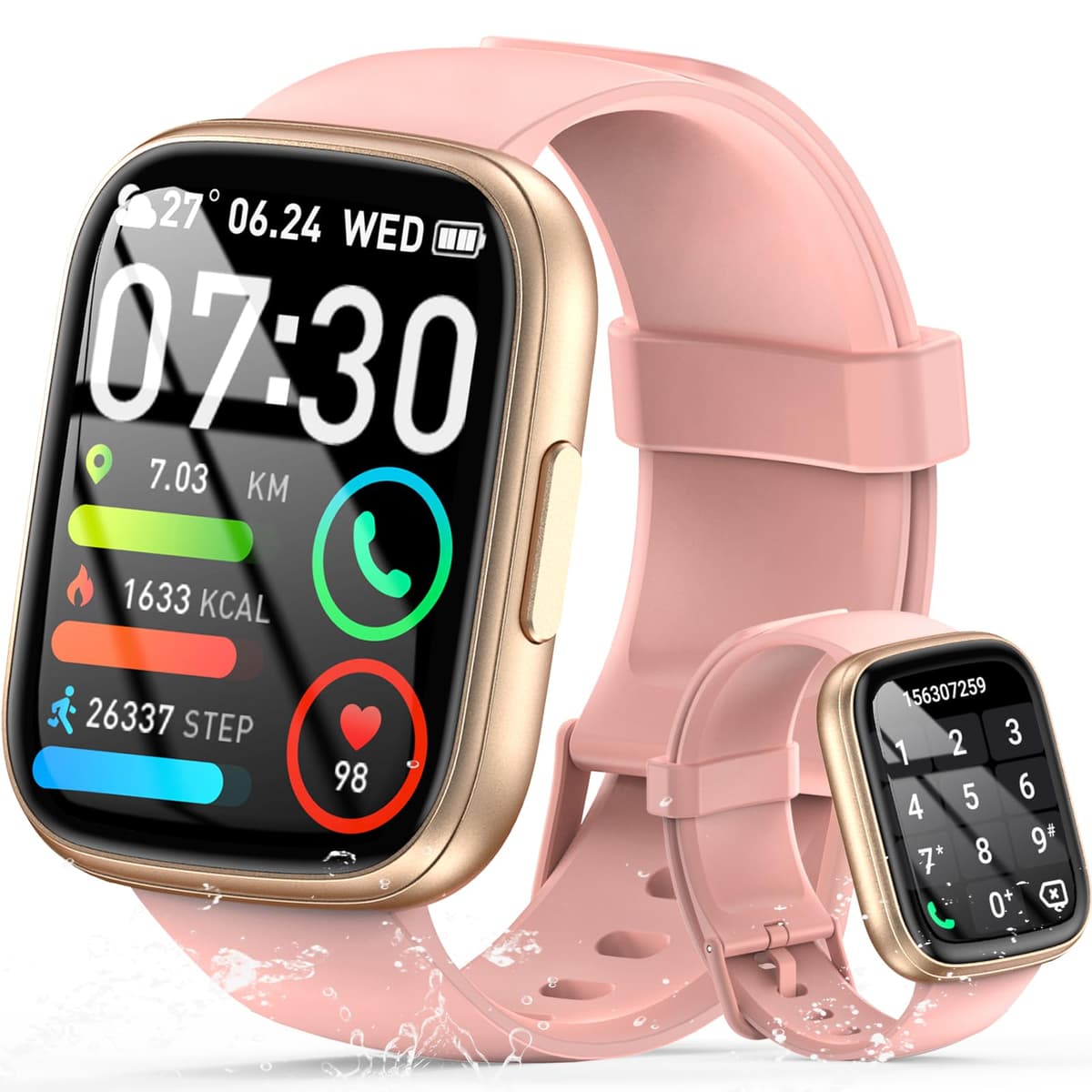Smart Watch for Men Women Answer/Make Call, 1.95" HD Fitness Watch with Heart Rate/Sleep/Stress Monitor, 2026 Activity Tracker with 110+ Sport Modes, IP68 Waterproof Smartwatch for Android iOS, Black — view 9