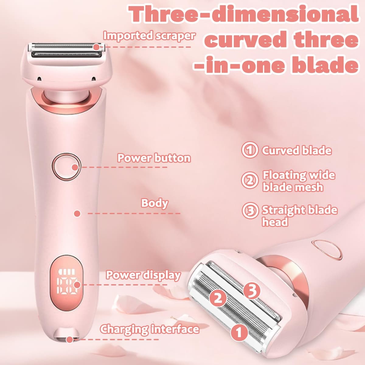 Afeitadora Eléctrica para Mujer, 2026 Rasuradora Mujer Zona Intima, Profesional Afeitadora Mujer, Indoloro Maquina Depilar Mujer, Recargable Rasuradora Mujer, Impermeable IPX7, para pierna, axila (M5) — view 3