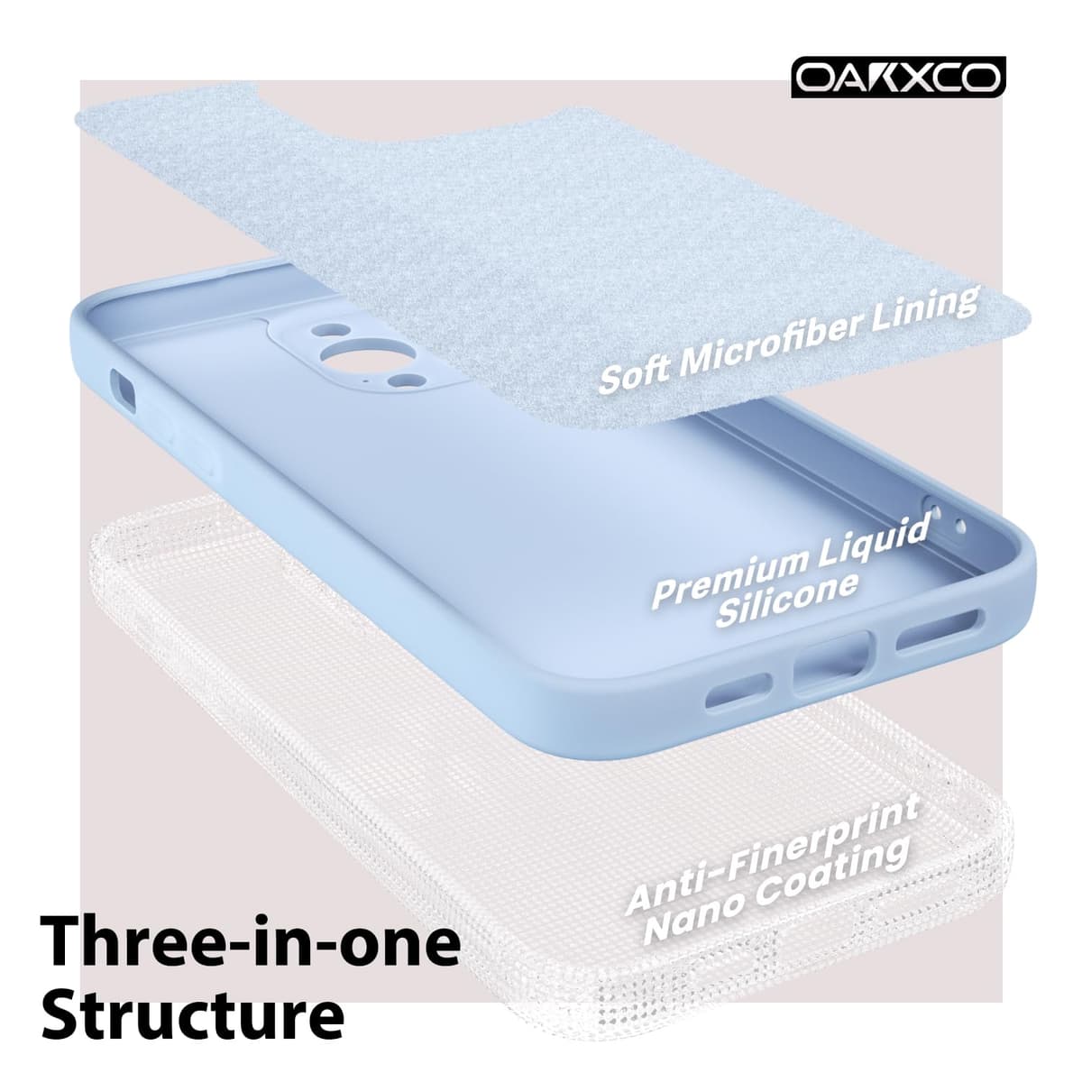 oakxco for iPhone 17 Pro Max Phone Case Liquid Silicone, Cute Thin Slim Grip Soft Rubber Gel for Women Men, Smooth Matte TPU Plain Solid Color Girly Simple Case with Camera Cover, Light Pink — view 606