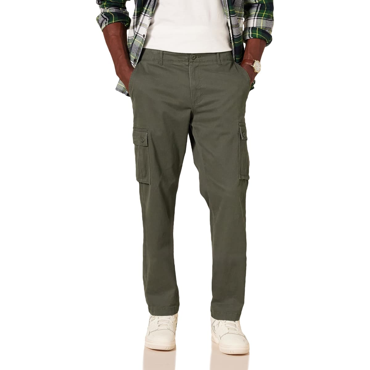 Amazon Essentials Men's Straight Fit Stretch Cargo Work Trousers (Available in Big & Tall)