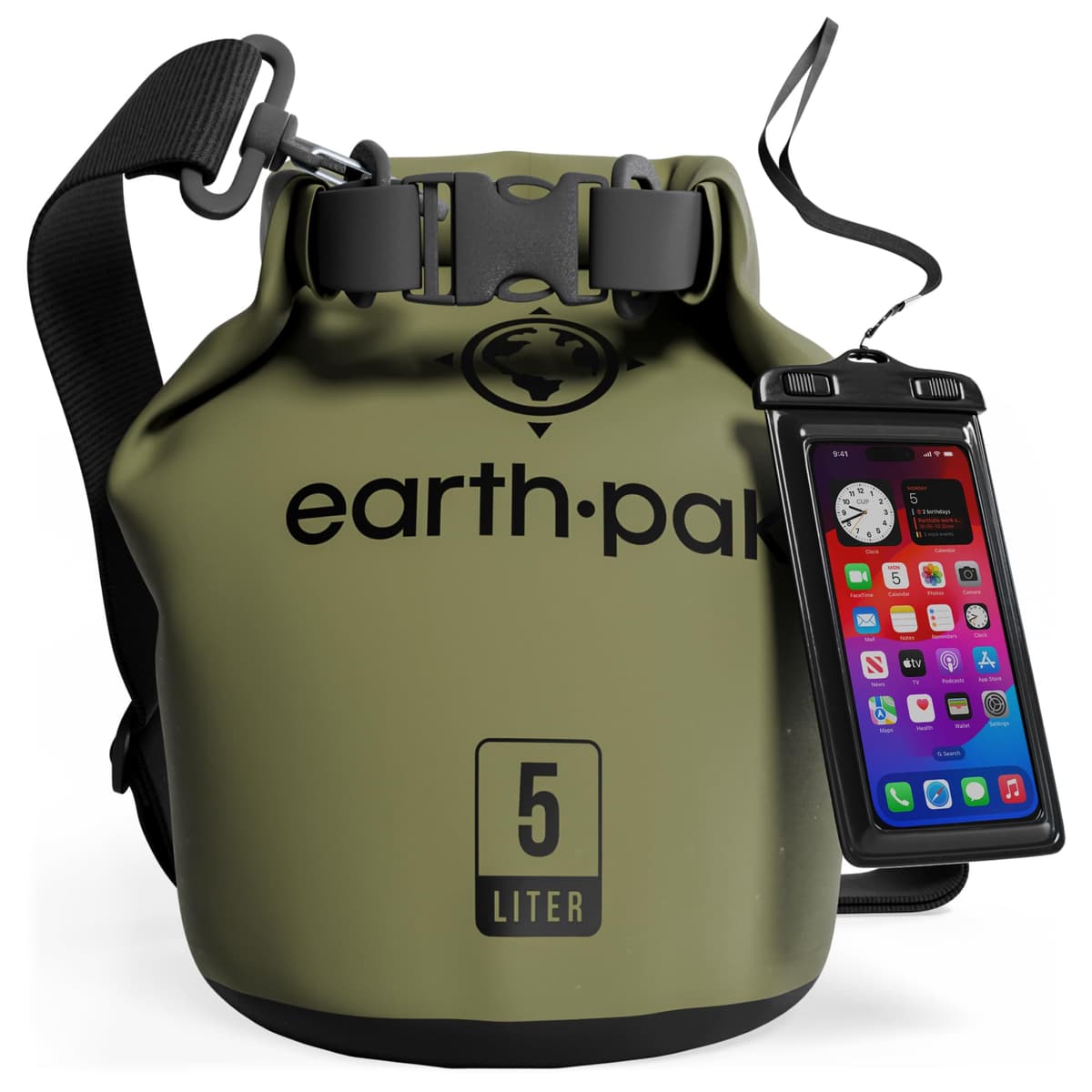 Earth Pak Waterproof Dry Bag - Roll Top Waterproof Backpack Sack Keeps Gear Dry for Kayak with Waterproof Phone Case — view 37