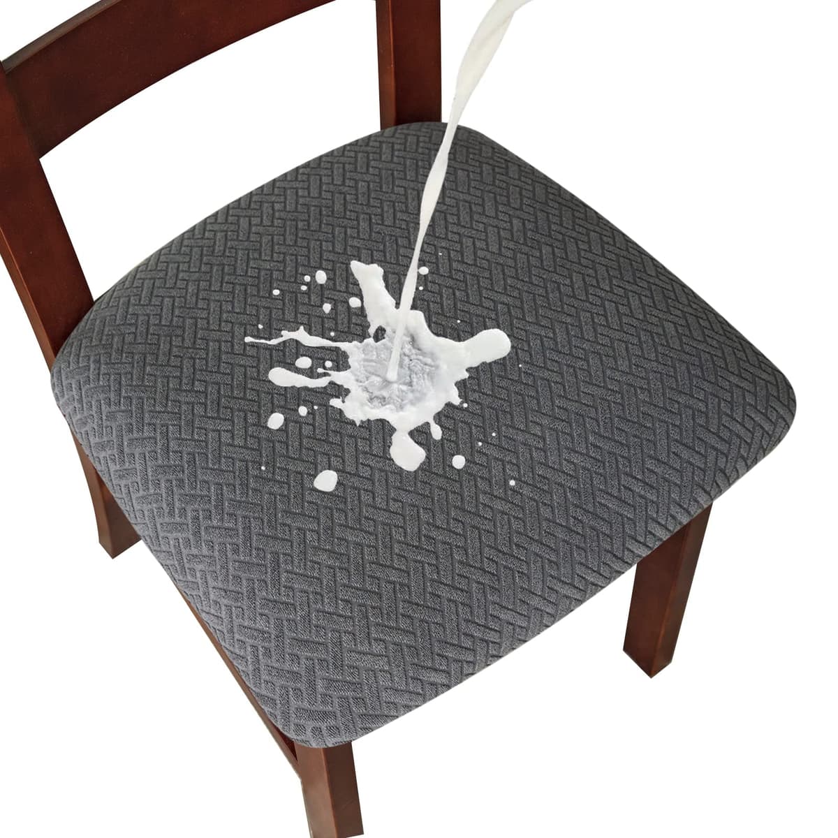 Genina Seat Covers for Dining Room Chair Seat Slipcovers Kitchen Chair Covers (Taupe, 4 Pcs) — view 21