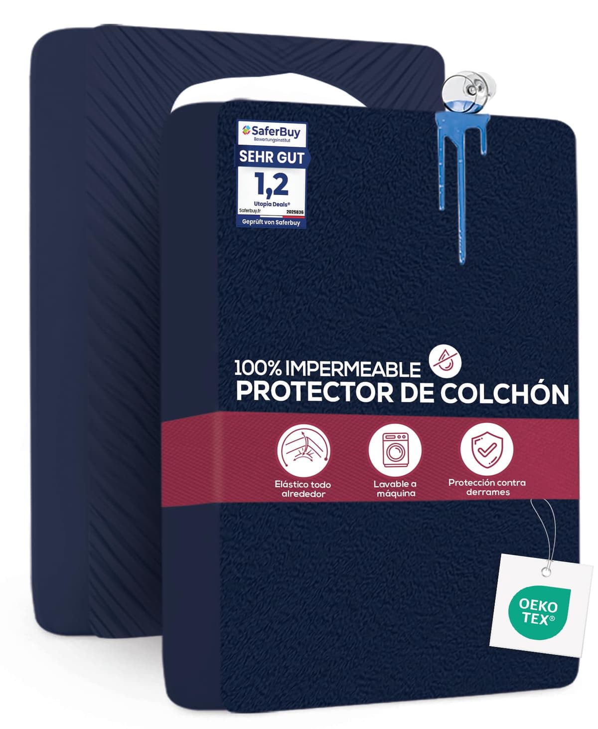 Utopia Bedding Protector Colchón 90 x 190 x 40 cm Impermeable, Certificación Oeko-Tex Funda Colchón, Cubre Colchón Transpirable, Elástico En Todo El Contorno — view 13