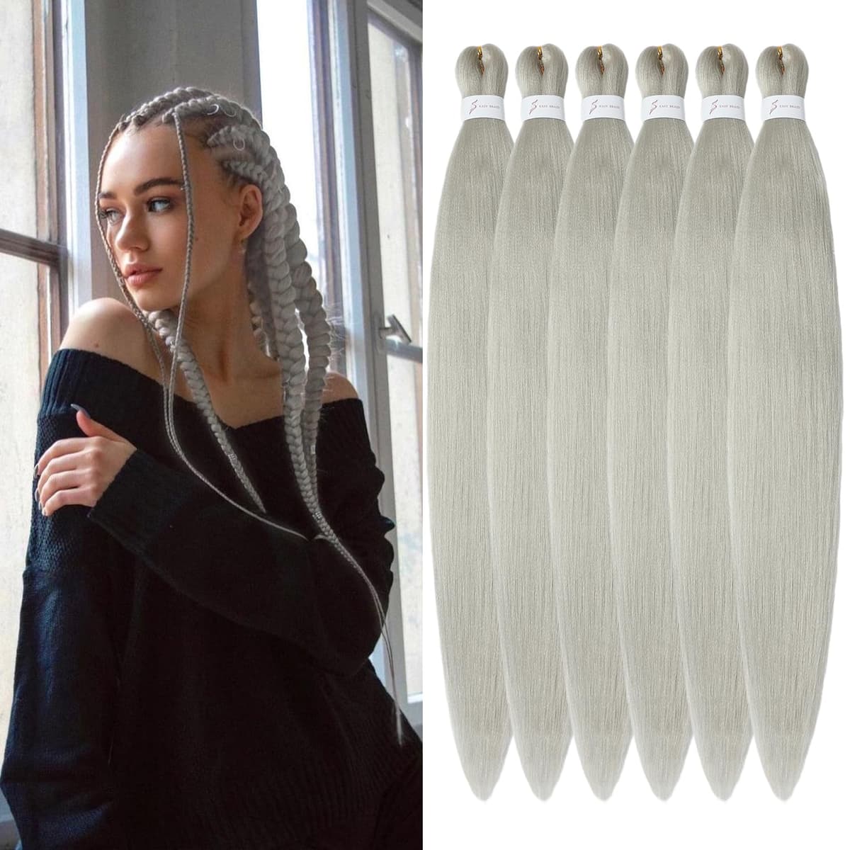 YDDM Capelli Per Treccine Africane Azul Extension Treccine Texture Yaki Easy Install per Principianti 26 Pollici 3 Pezzi Capelli Leggeri e Naturali per Box Braids, Twist e Crochet — view 25