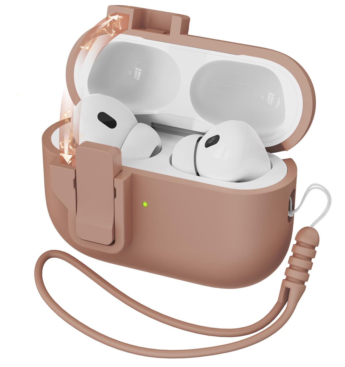 R-fun Funda para AirPods 4 con Kit de Limpieza, Case de Silicona Suave con Llavero, Funda Protectora Completa para Hombres y Mujeres, Compatible con Apple Latest Airpods 4th, Rojo — view 17