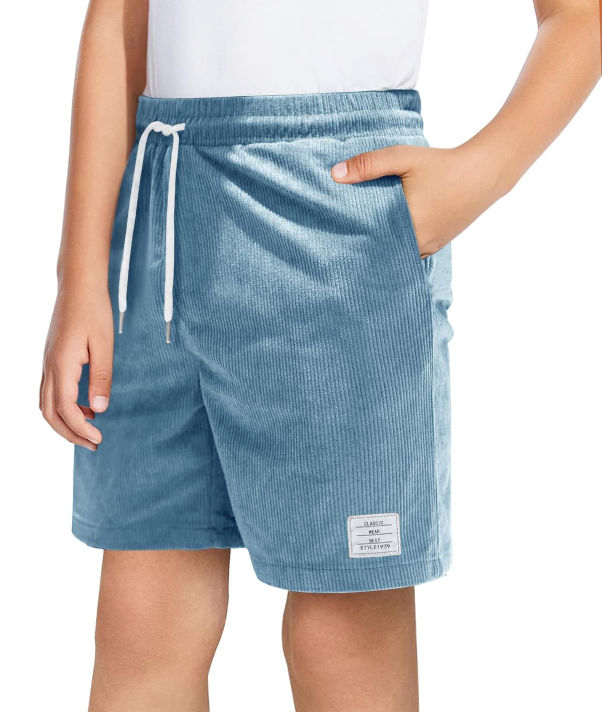 Haloumoning Pantalones cortos de verano para niño, elásticos, bermudas, elásticos, con cordón y bolsillos — view 2
