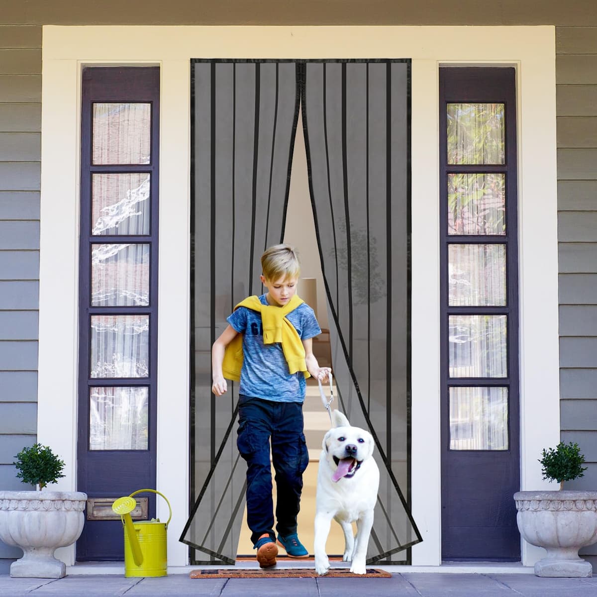Sekey Cortina Magnética de Puerta a Prueba de Mosquito para Madera, Hierro, Metálicas, Balcón, RV - Cierre Magnético Automático, 80x210 cm, Negro — view 6